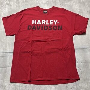 Harley-Davidson  T-Shirt Dealer Black Red  Wolf HD Bristol Virginia L Y2K Rider